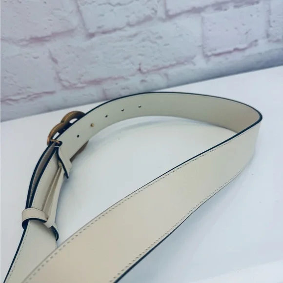 Gucci Gg Marmont White Leather Belt 400593 85/34